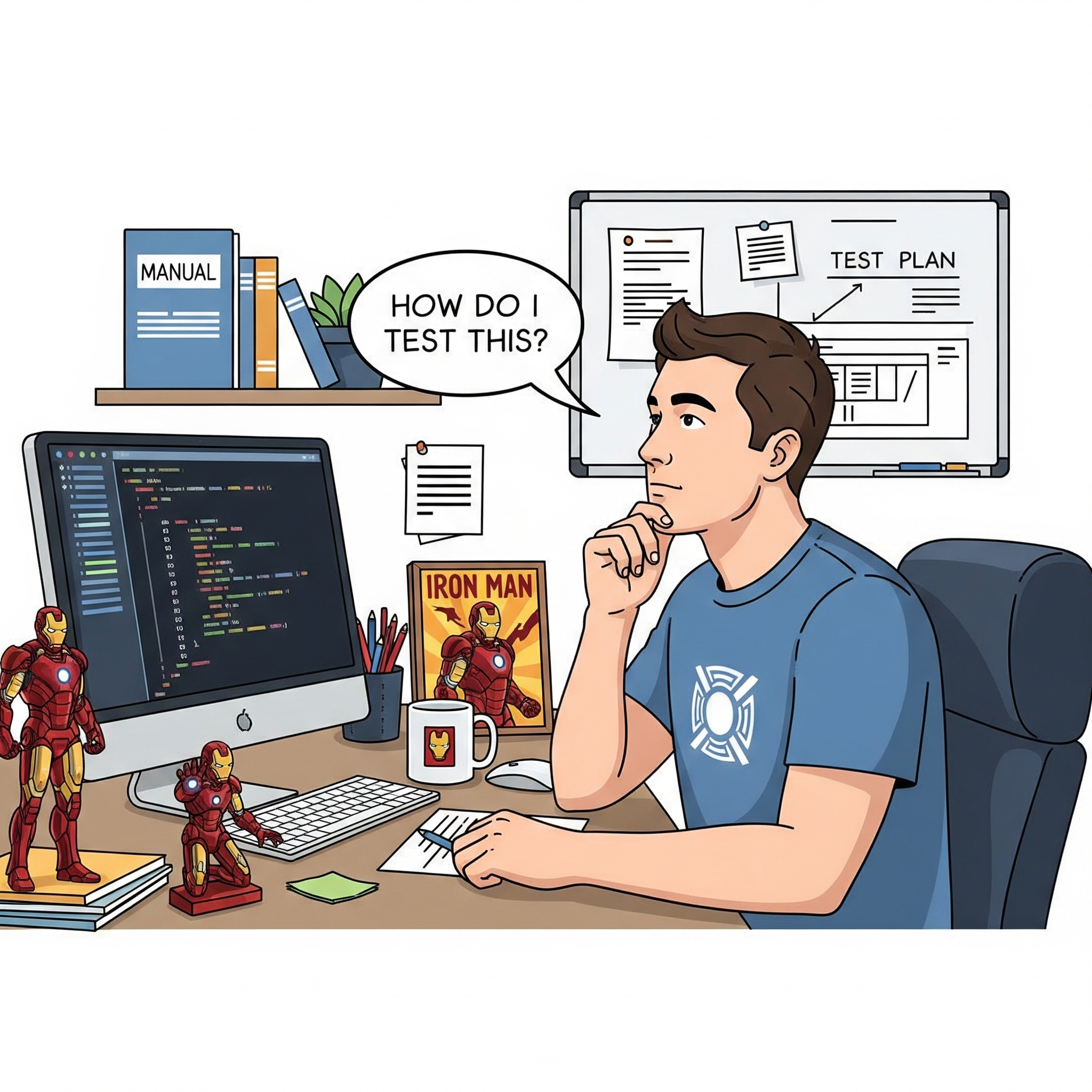 SDET working on test plan and automation code