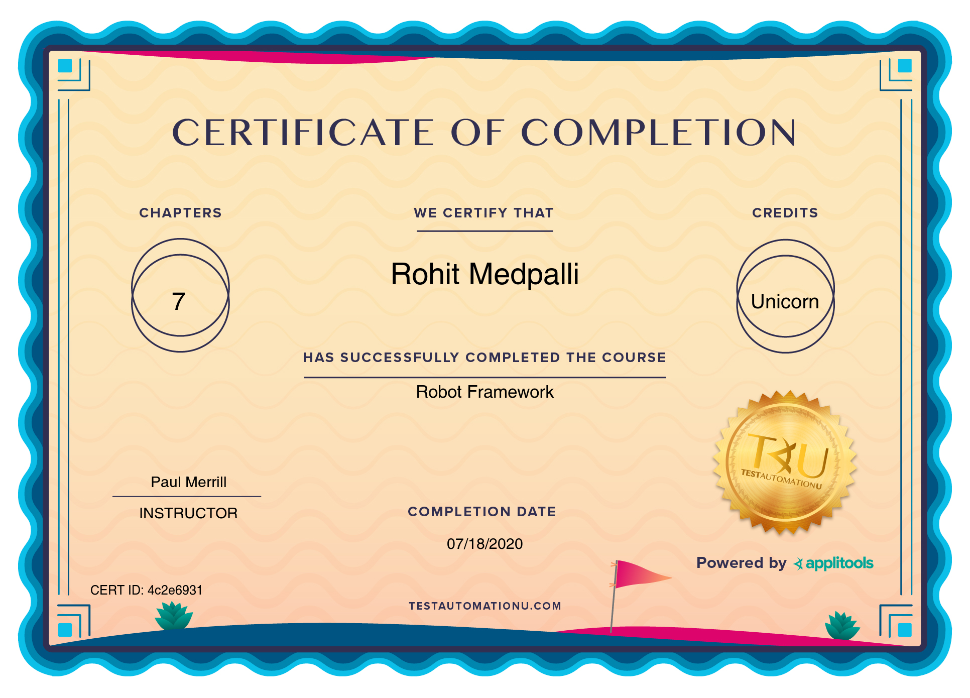 Introduction to Robot Framework Certificate